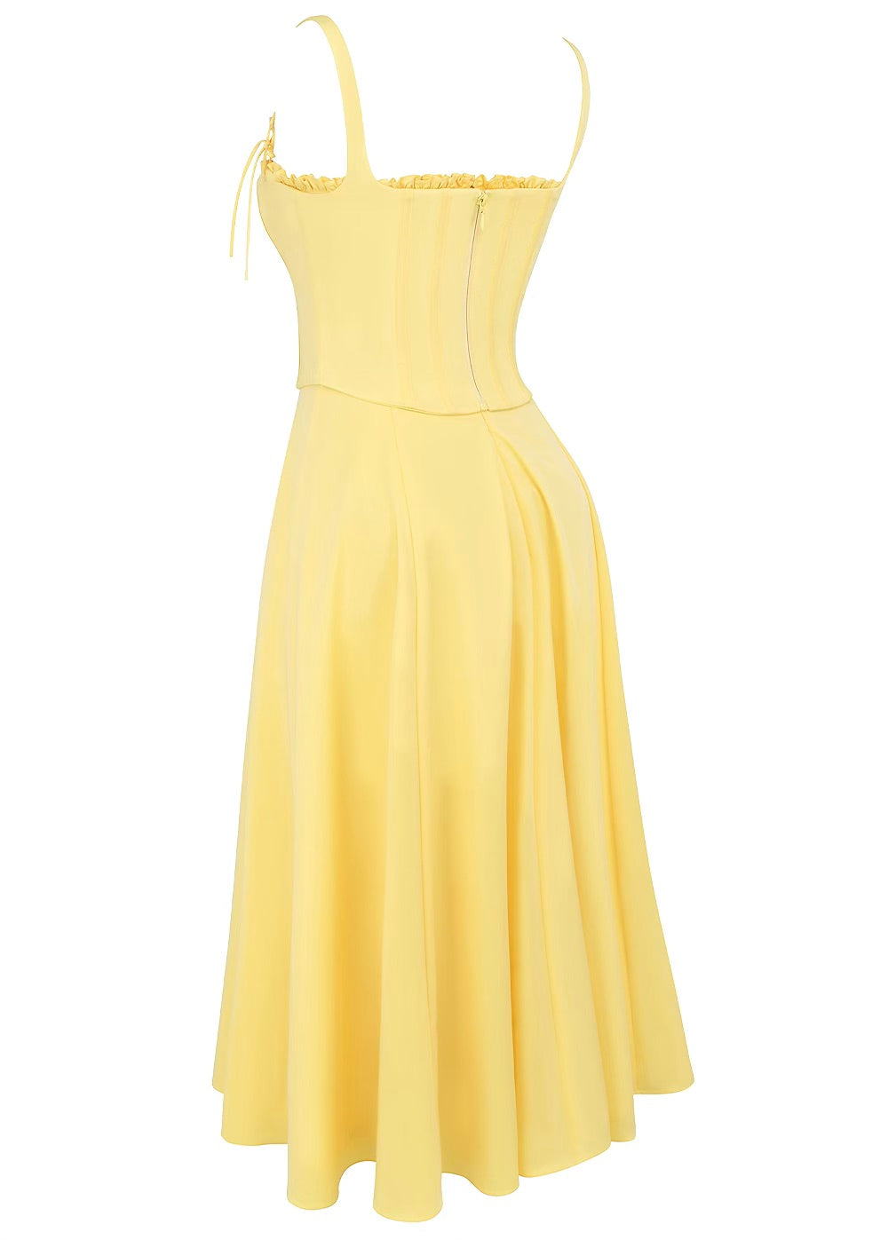 Clarabelle yellow midi dress