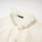 Ruffled Pearl/crystal embellished shirt