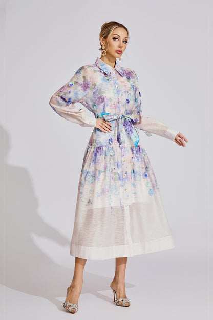 Fleur Pastel Petal Shirt Dress