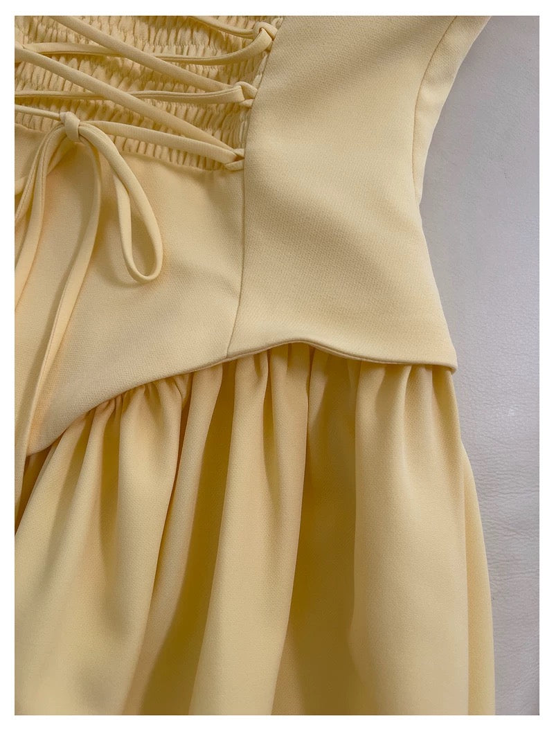 Soleil Scarf Drape Gown - Butter Yellow