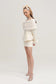 Mel fur white blazer/skirt set