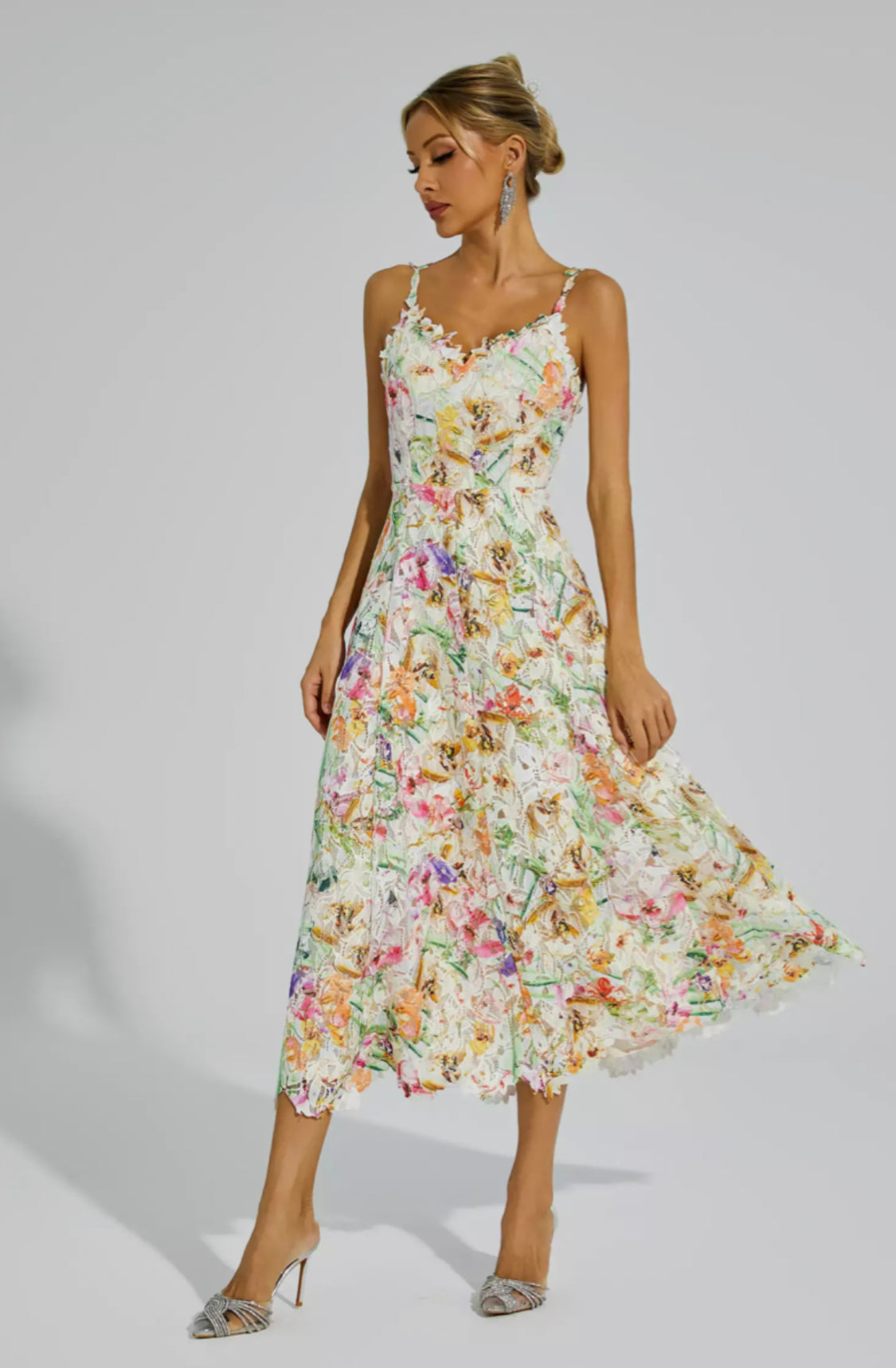 Boswell floral embroidered midi dress