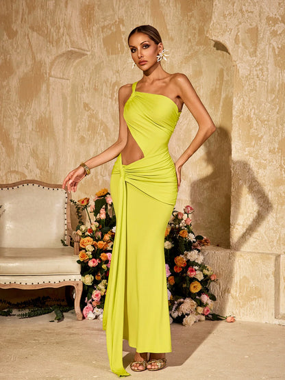 Soleil Lime Cut-Out Maxi Dress