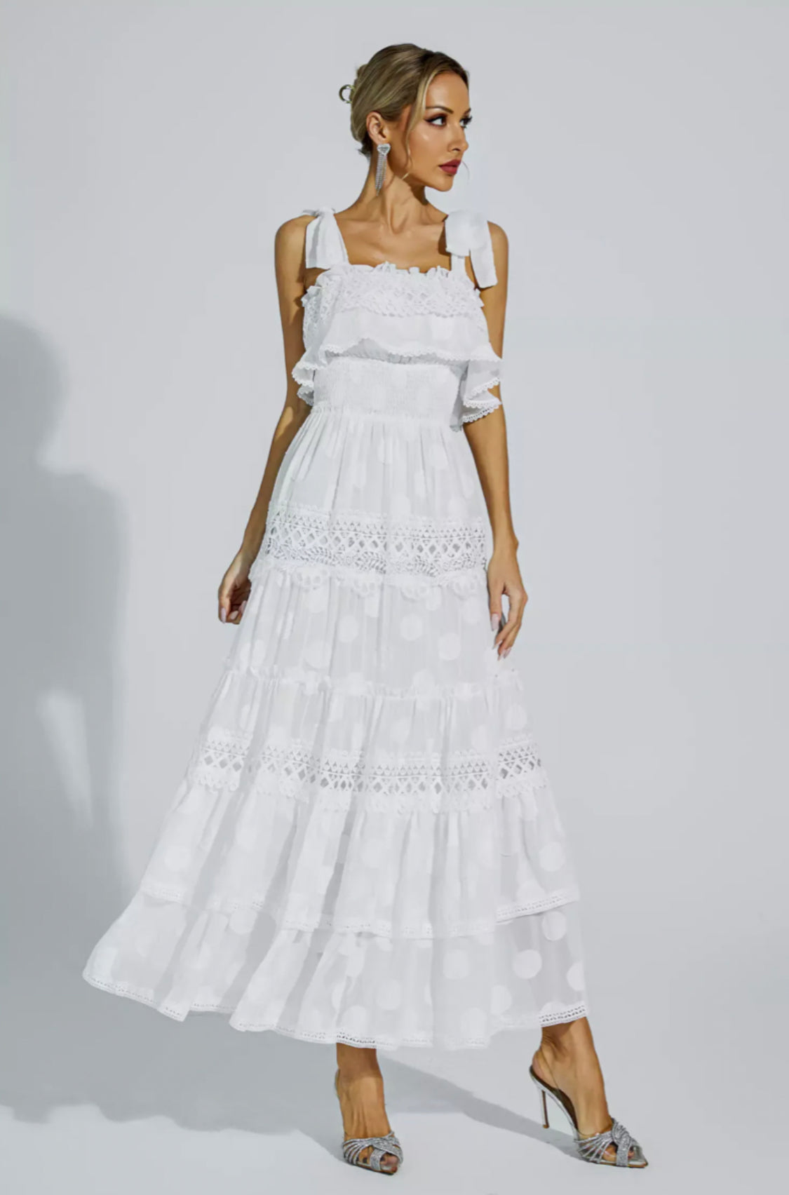 Milena white maxi dress