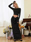 Benny black top/skirt set