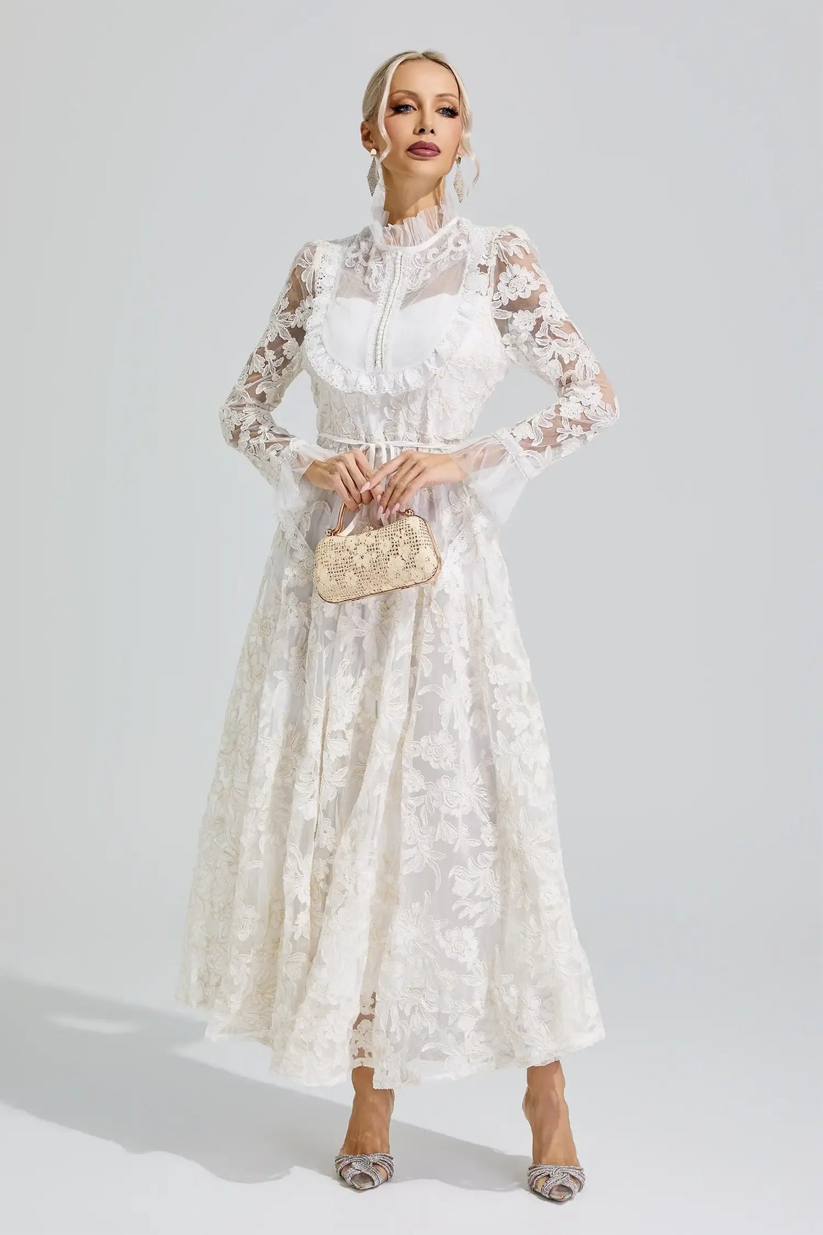 Elodie Floral Lace Maxi Dress