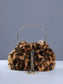 Mae leopard faux fur bag