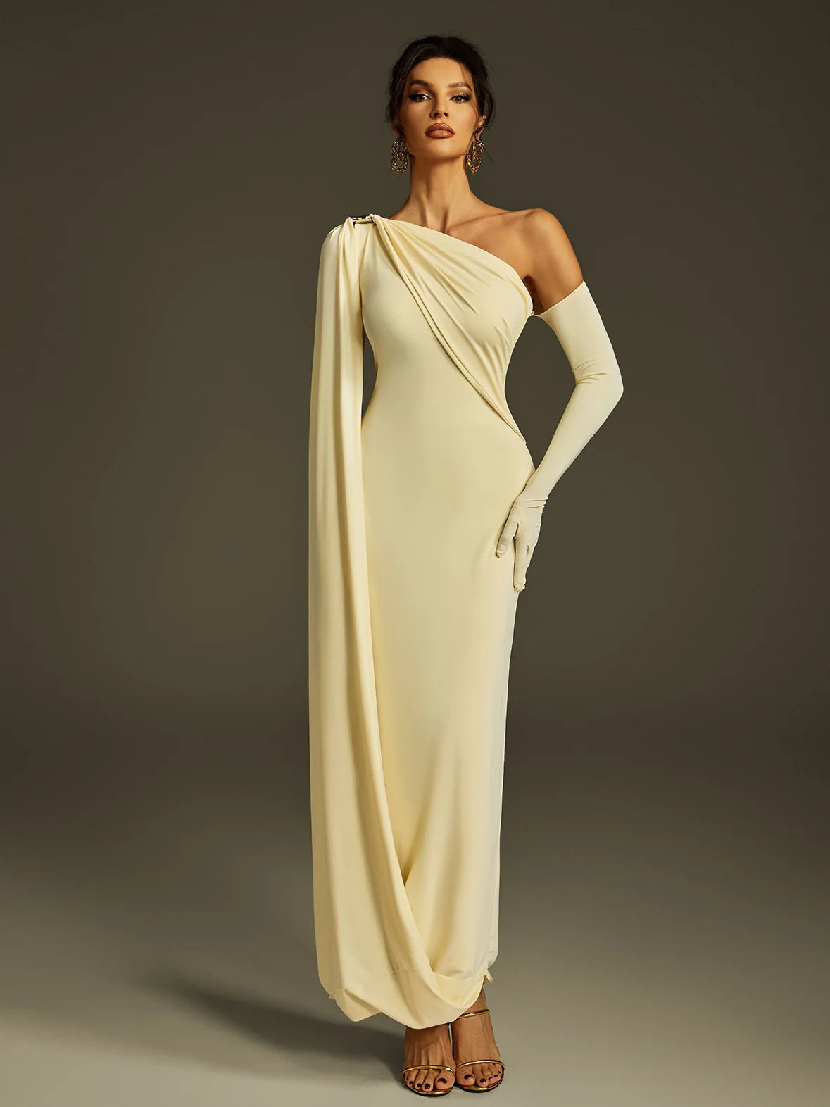 Anastasia Drape Sleeve Gown