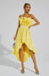 Chaplin yellow asymmetric midi dress