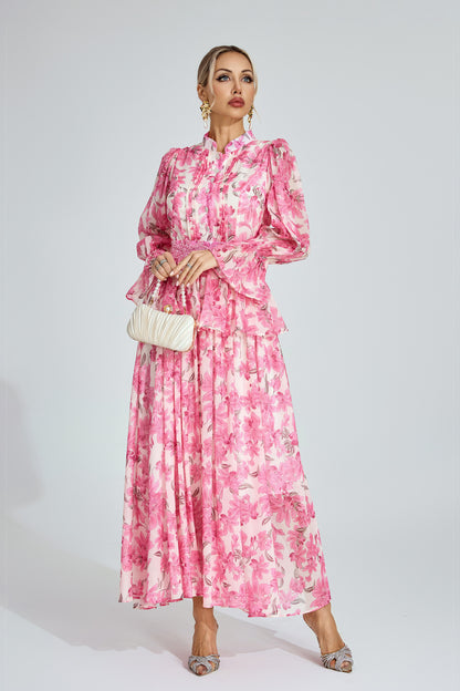 Celeste Peony Belted Maxi Dress