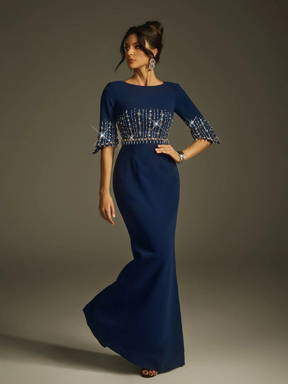 Sapphire Gem Embellished Gown