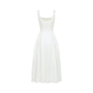 Chloe white flare midi dress