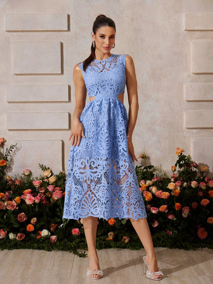 Celeste Cutout Lace Midi Dress