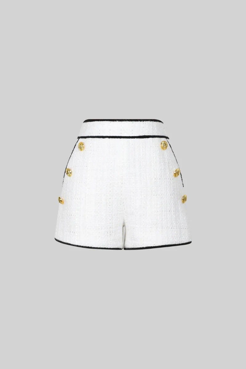 Beige Tweed shorts (8284719808750)