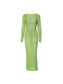 Oda knitted green maxi dress