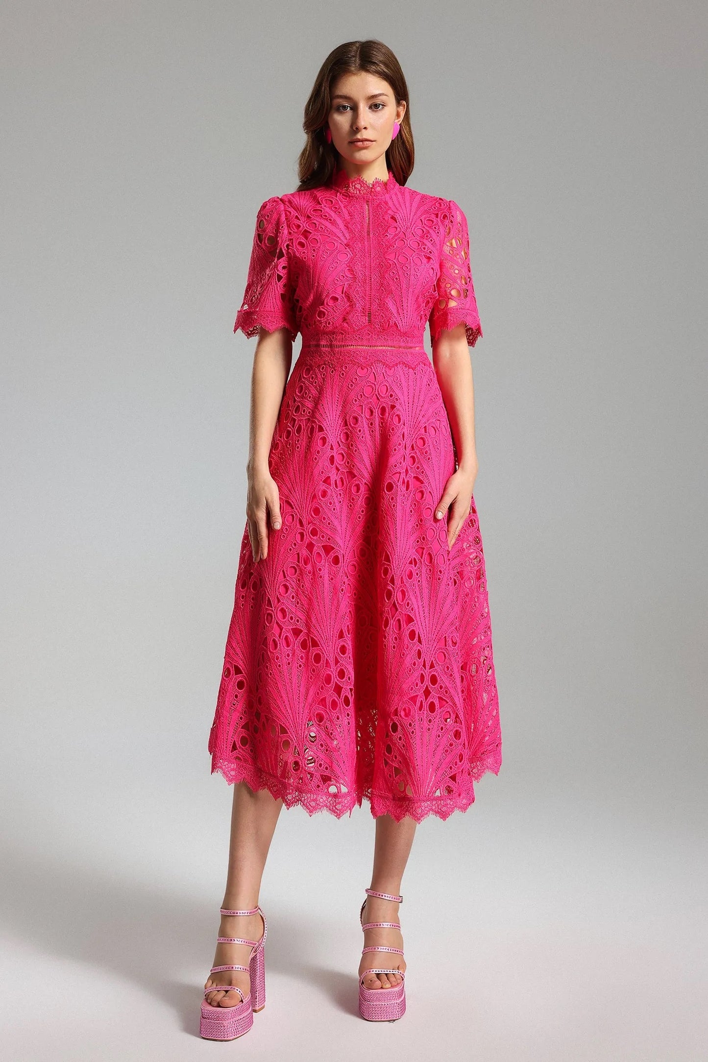 Shaylah lace midi dress