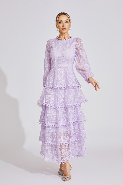 Élise Tiered Lace Maxi Dress