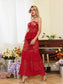 Prima red lace maxi dress