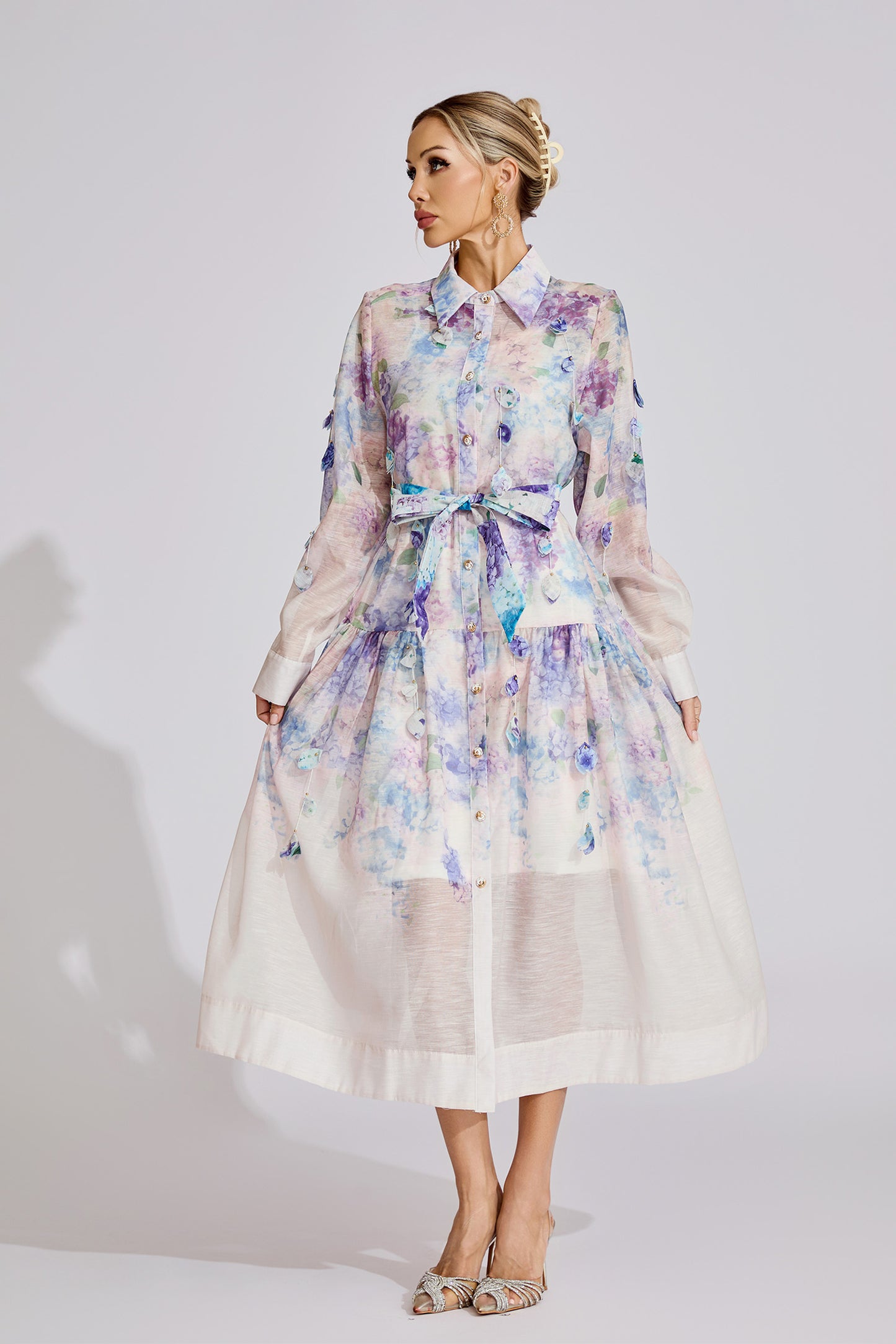 Fleur Pastel Petal Shirt Dress