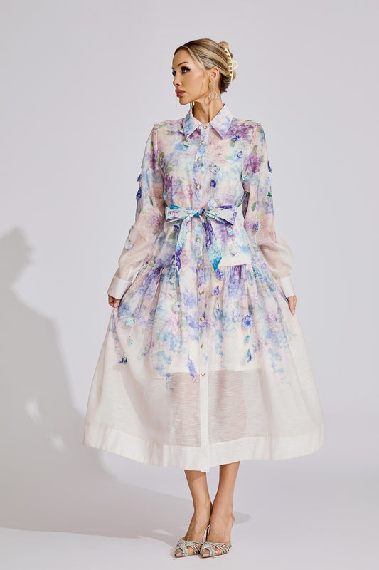 Fleur Pastel Petal Shirt Dress