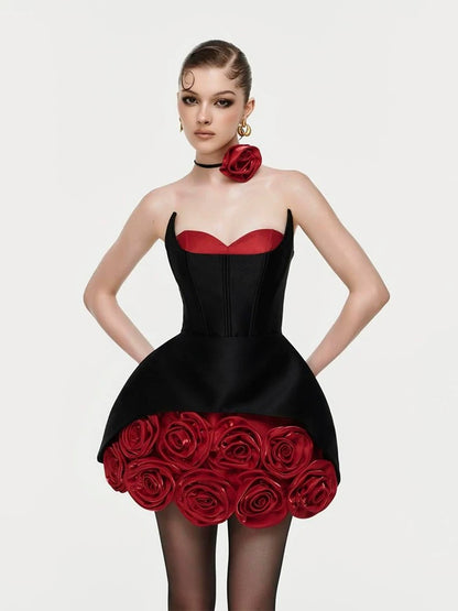Rosa Petal Corset Mini Dress