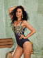 Sunflower sequin swimwear set