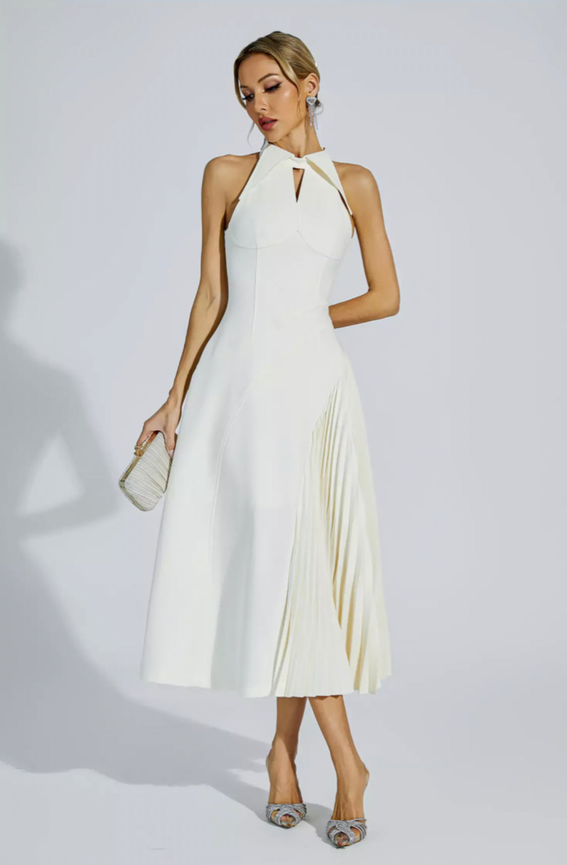 Cynthia cream midi dress