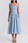 Vivien Blue gingham midi dress