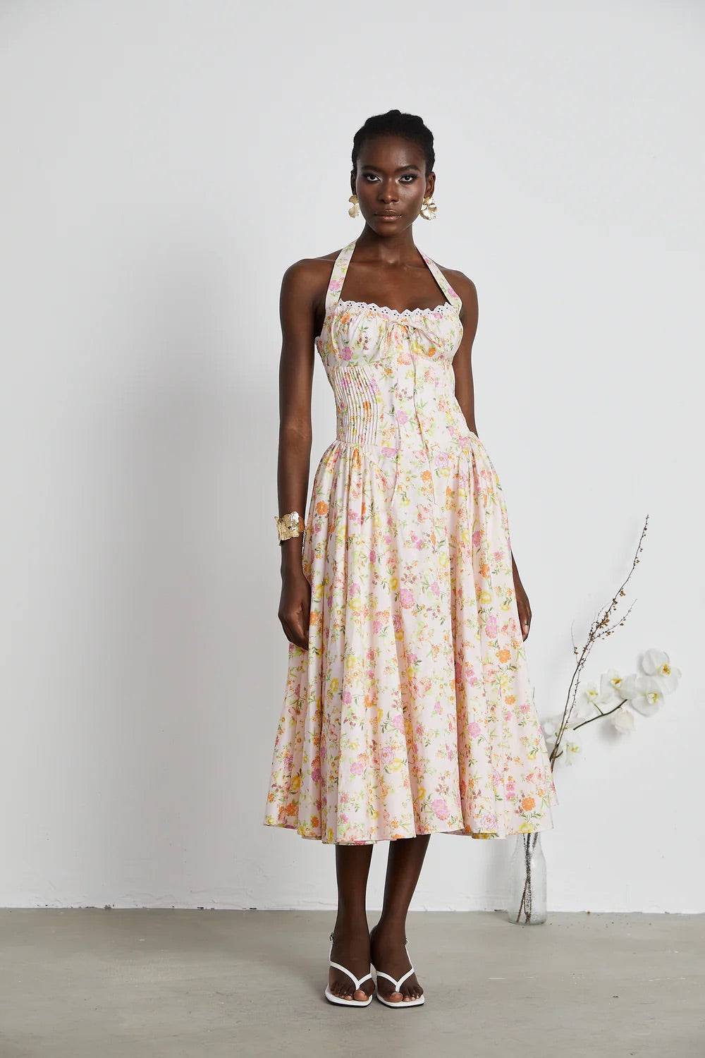 Odette floral midi dress