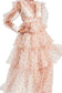 Floral mesh pink midi dress (Preorder)