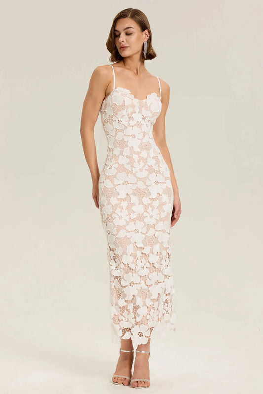 Isla Lace Corset Midi Dress