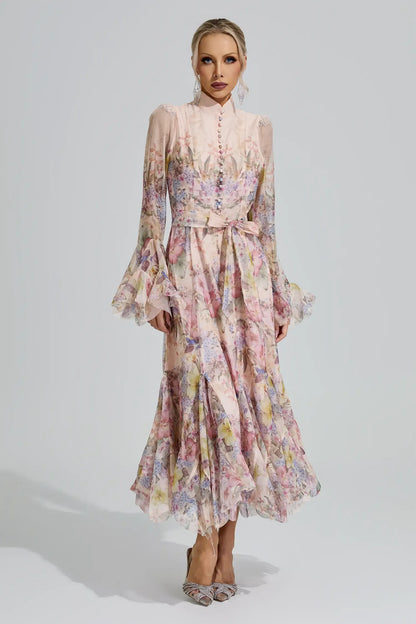 Rosalie Floral Chiffon Midi Dress