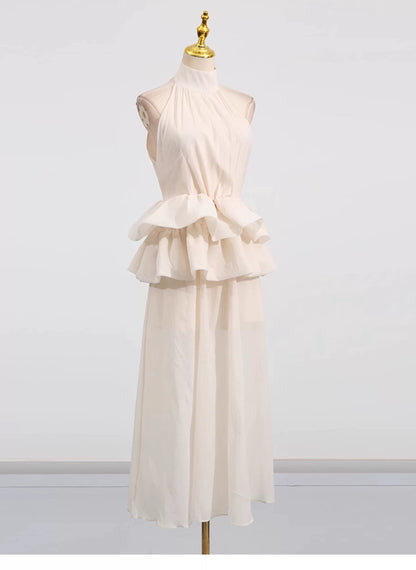 Soleil Ruffle Halter Maxi Dress