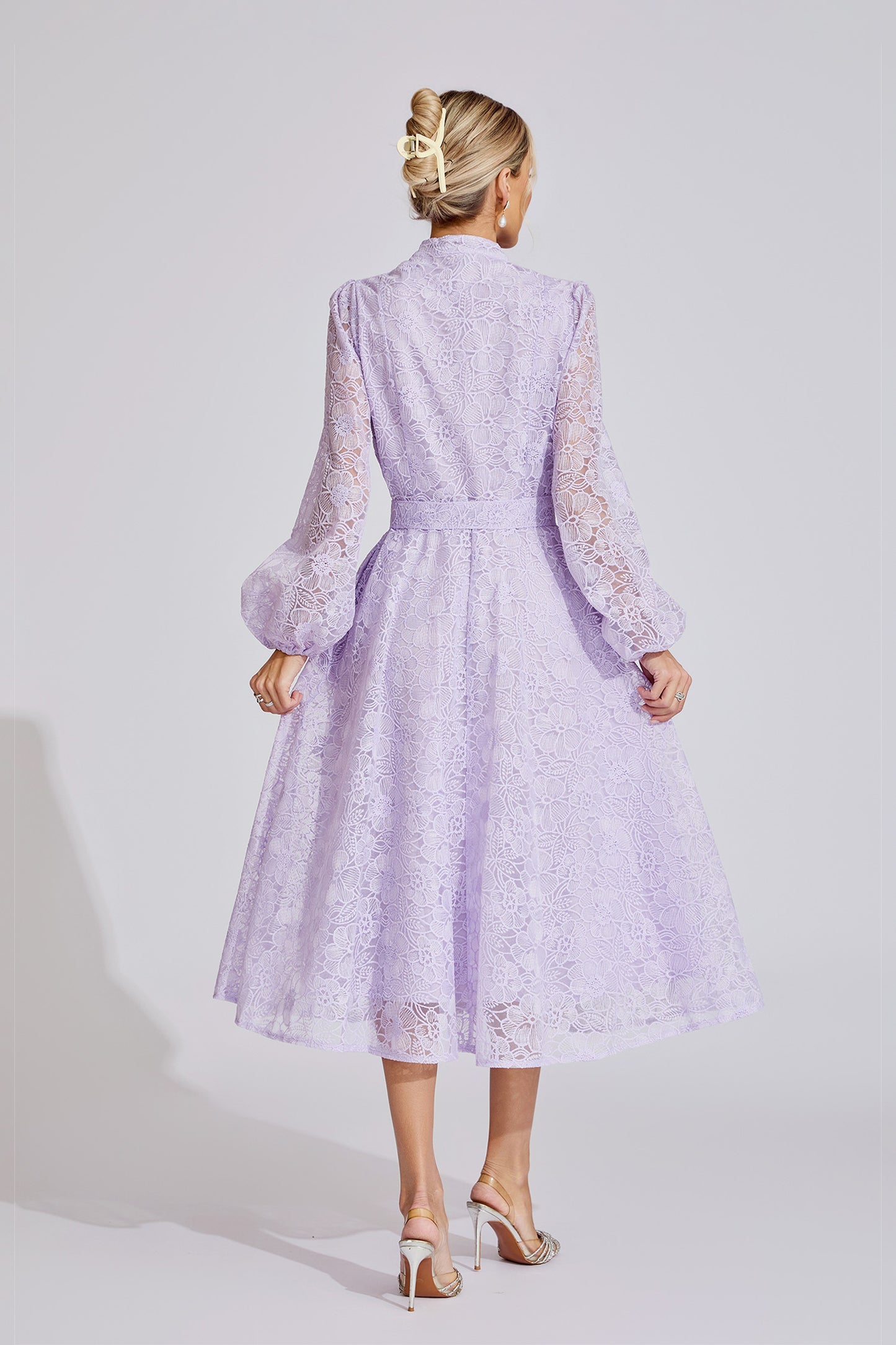 Liliane Embroidered Lace Midi Dress