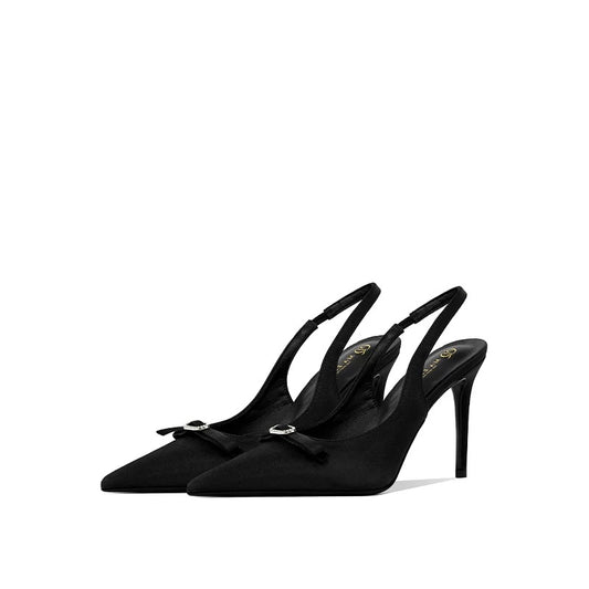 Amara Satin Bow Slingback Heels