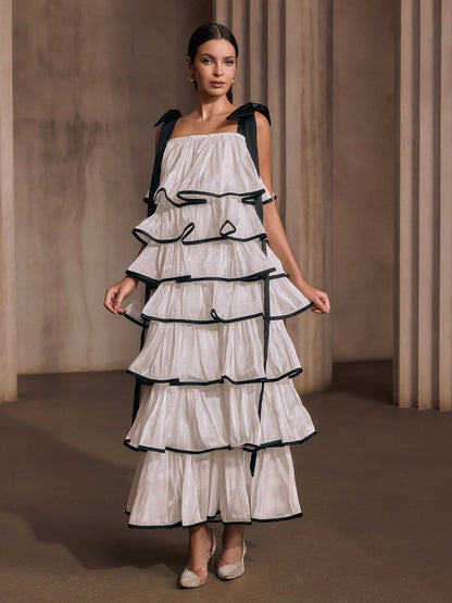 Ribbon Tier Maxi Dress