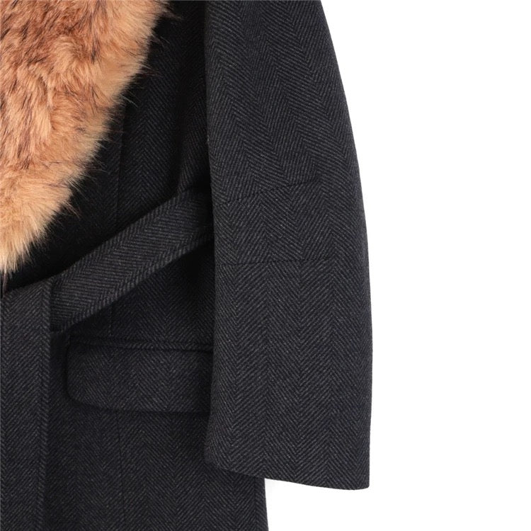 Renée Faux Fur Collar Maxi Coat