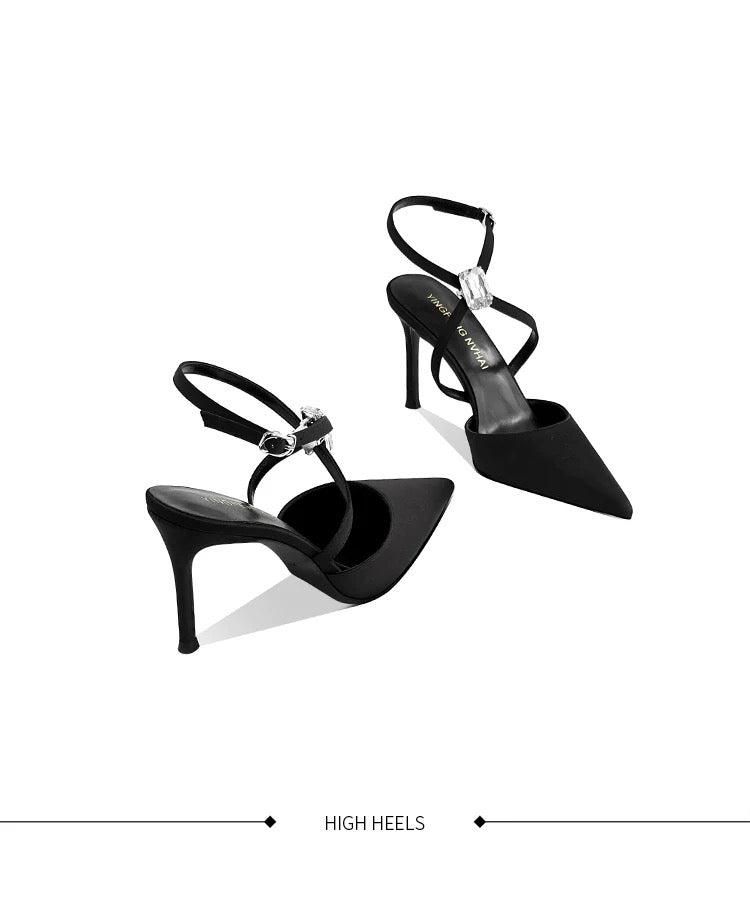 Vienna Crystal Strap Pointed-Toe Heels