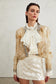 SEMI-SHEER FLOWER BEADED ORGANZA LIGHT LUXURY JACKET