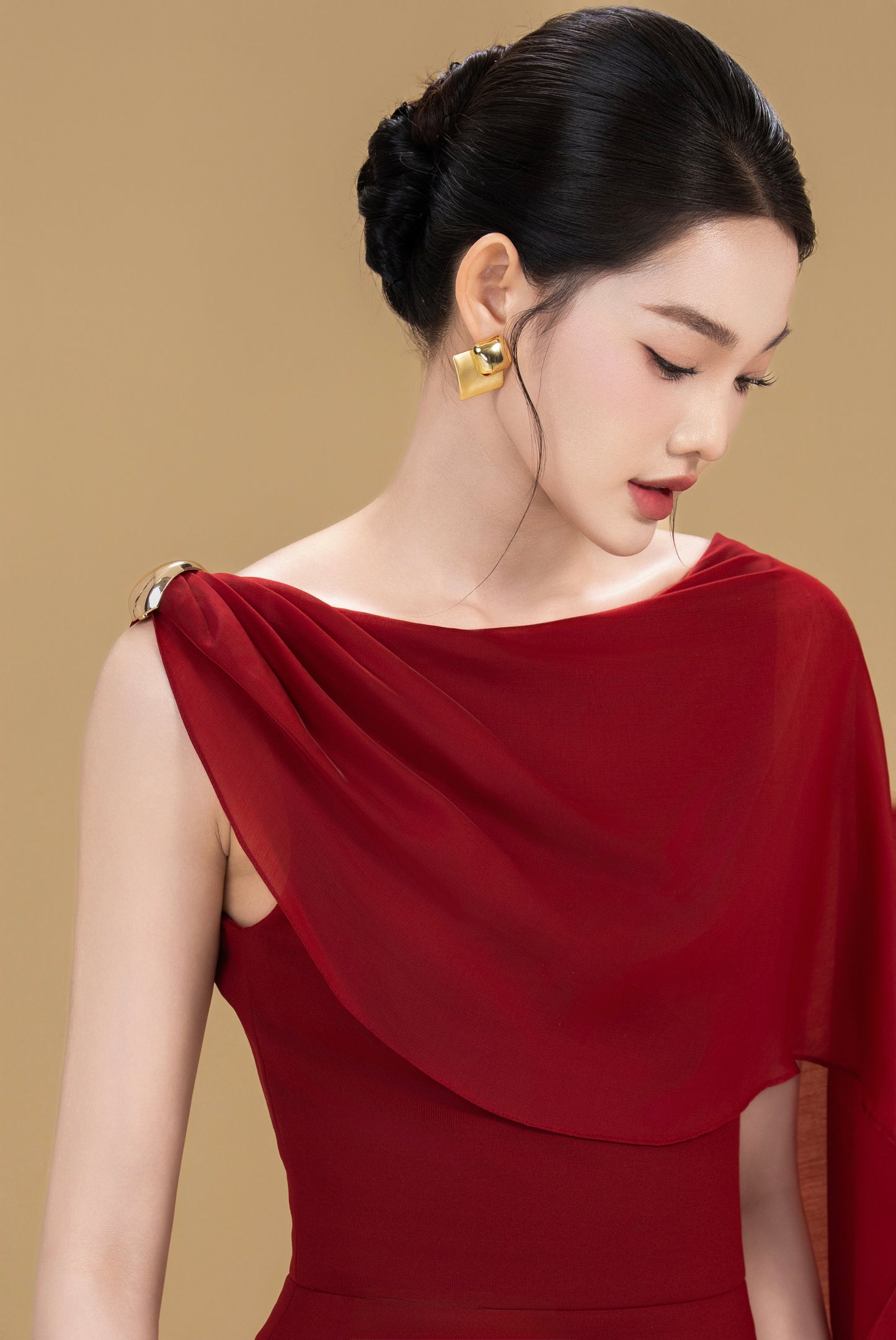 Davina cape maxi dress