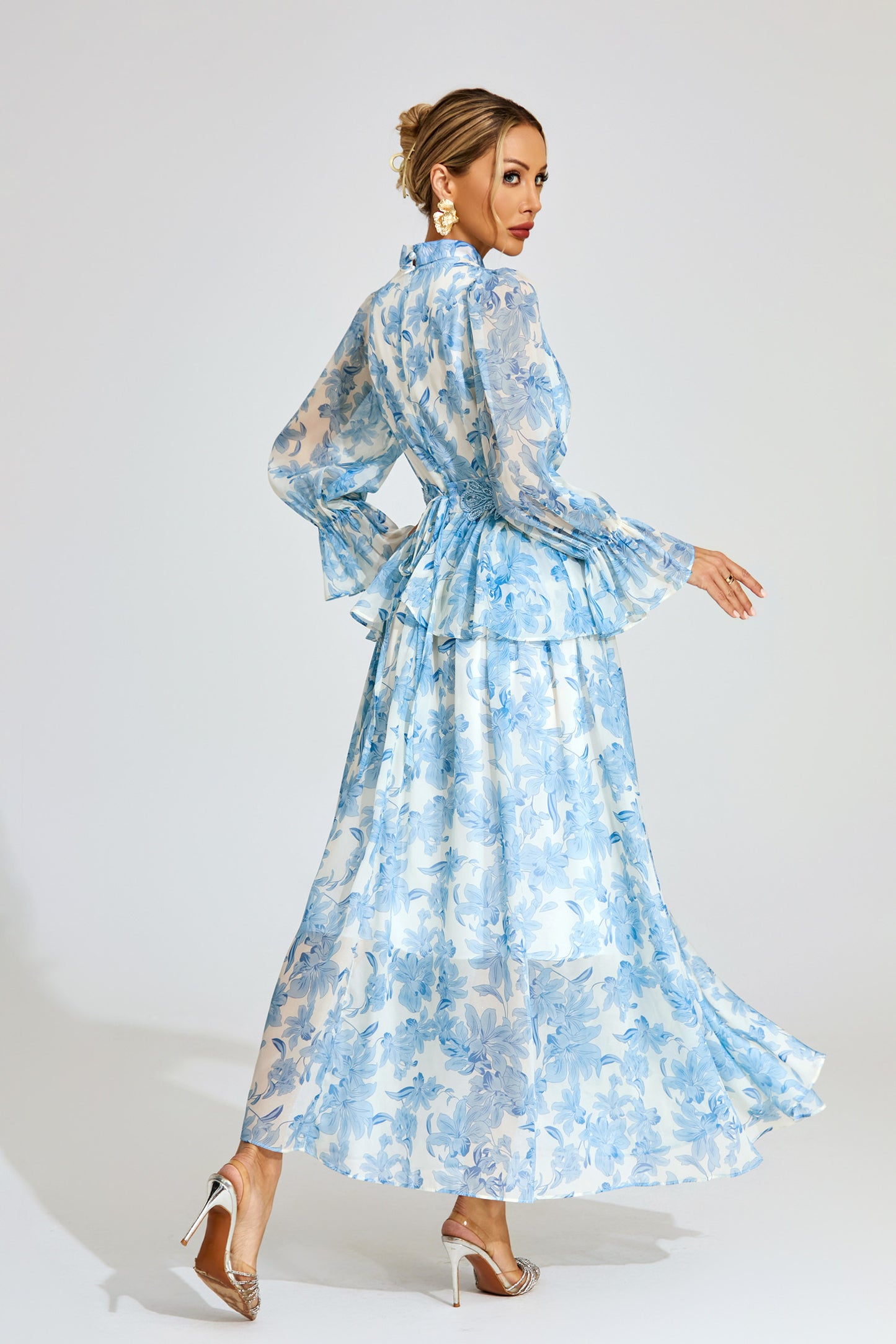 Celeste Peony Belted Maxi Dress