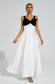 Genevieve bow tie white maxi dress