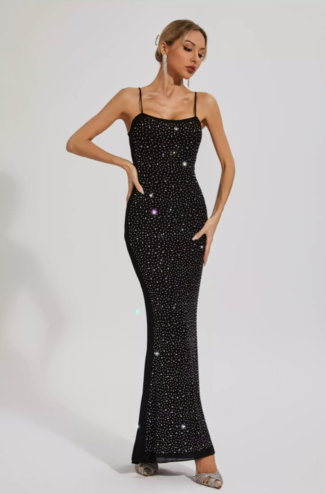 Indie rhinestone maxi dress