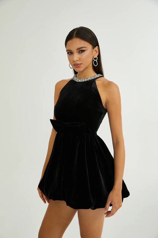 Aurore crystal mini dress