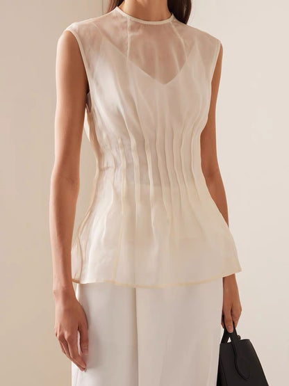Silk Sculpted Blouse