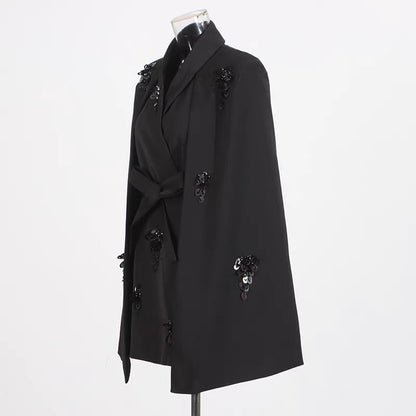 Stella Embellished Cape Dress