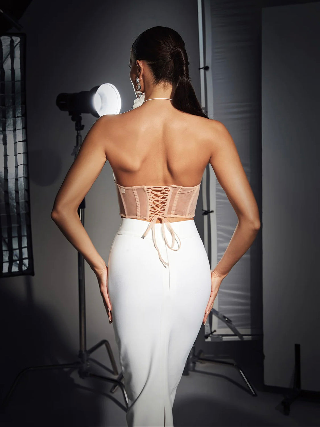Dina mesh corset top (8116200276206)