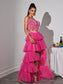 Tulle pink maxi dress