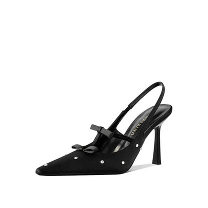 Liana Crystal Dots Satin Slingback Heels