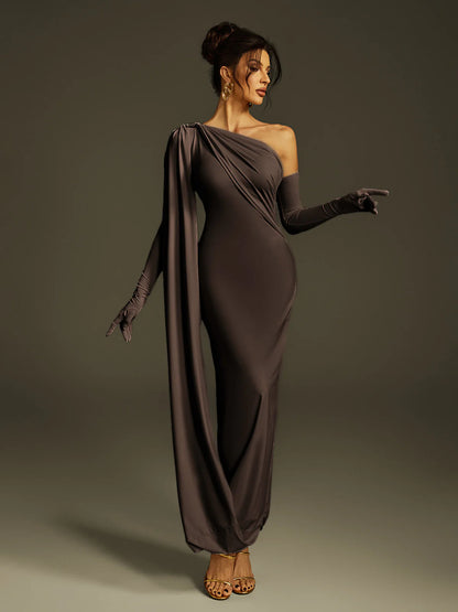 Anastasia Drape Sleeve Gown